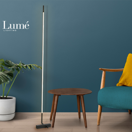 Podna lampa jednostavnog, elegantnog i minimalističkog dizajna.