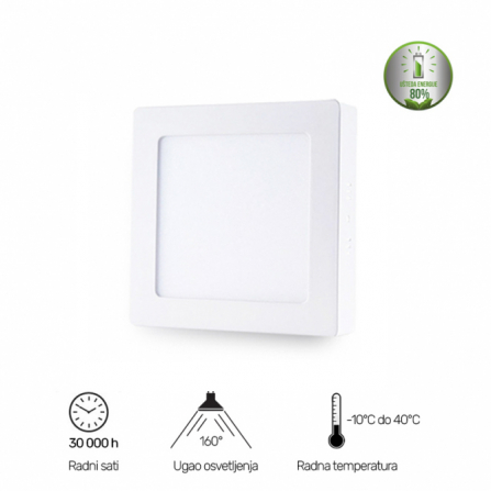 LED panel za nadgradno montiranje, 18W, prirodno bele boje svetla.
