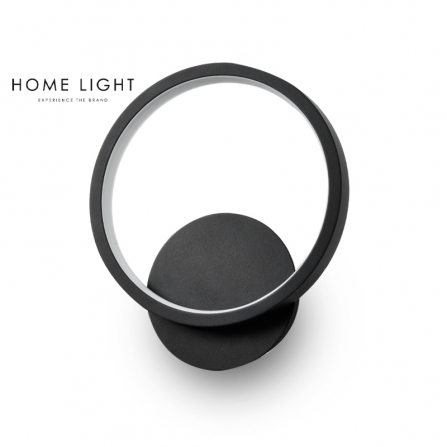 LED zidna lampa sa okruglim svetlećim delom, crne boje.
