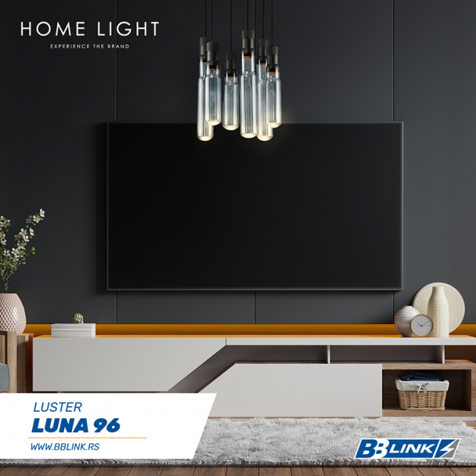 LUNA 96 LUSTER 6*GU10 BLACK/SMOKED GLASS
