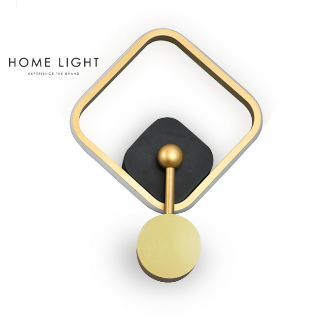 LED zidna lampa u kombinaciji dve boje - crne i brušenog zlata