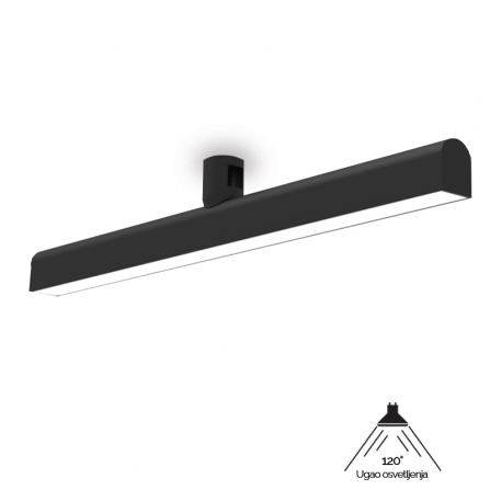 Modularna LED šinska svetiljka crne boje, namenjena za Magnetic šinsku rasvetu.