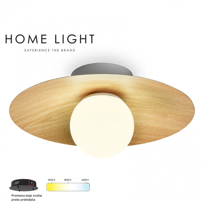 LED plafonjera sa prekidačem za izmenu boje svetla.