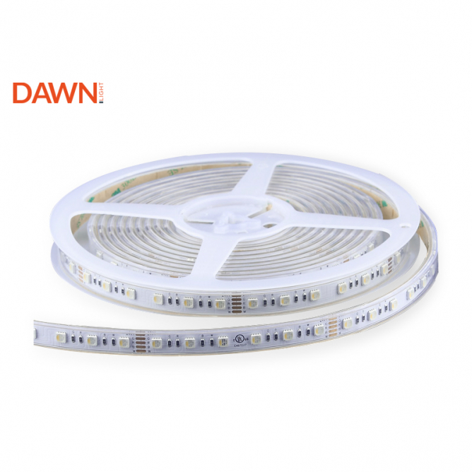LED RGBWW (toplo bela) traka, dužine 5 metara, snage 18W/m, širine 12 mm.