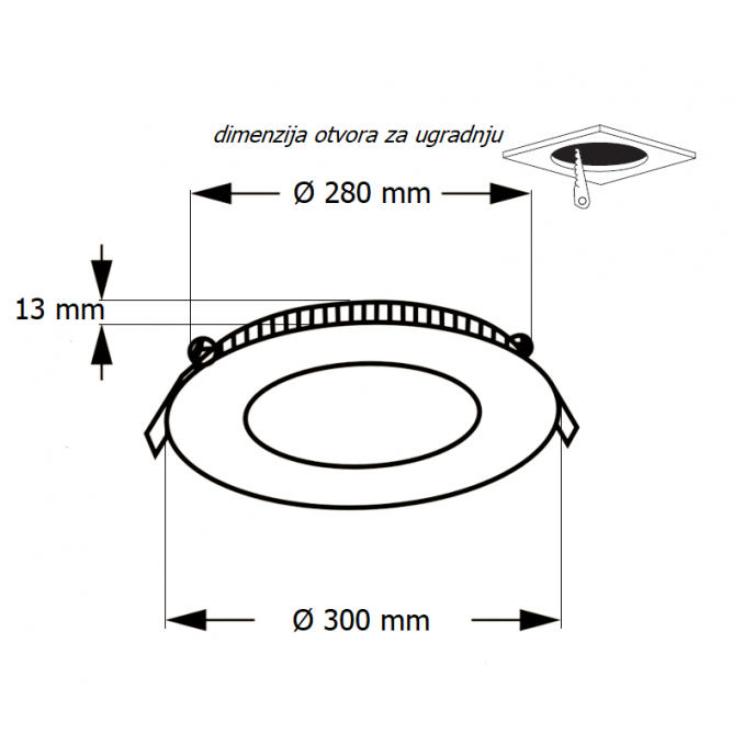 LED PANEL U/Z KNC1-24W 6500K
