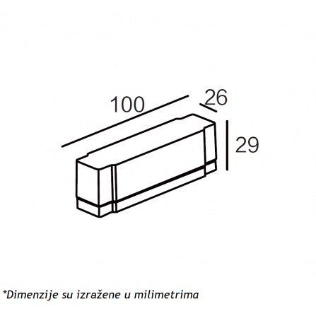 Magnetic slim skrivač kabla za magnetnu šinsku rasvetu, crne boje.