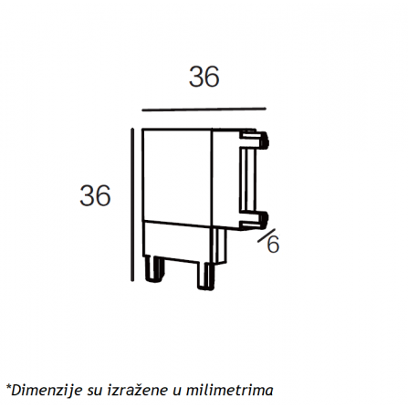 Magnetic slim L konektor za magnetnu šinsku rasvetu