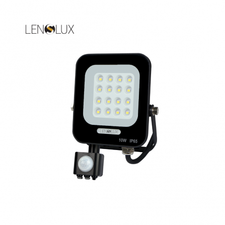 LensLux led reflektor sa PIR senzorom, snage 10W, 6500K, 900 lm, sa IP65 zaštitom.