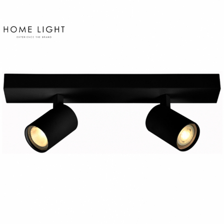 Plafonska spot svetiljka u crnoj boji sa 2 reflektora, 2xGU10.