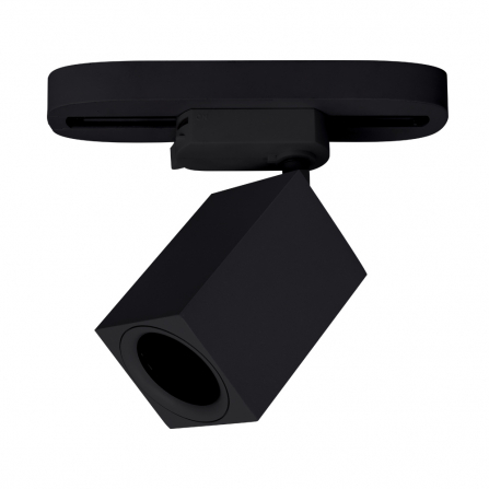 Šinski reflektor izuzetno modernog dizajna u obliku kvadra, crne boje, jedno grlo tip GU10