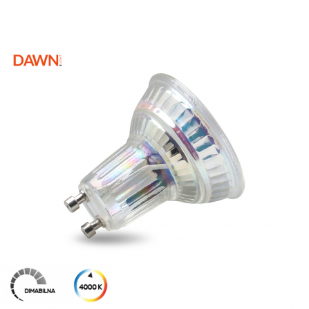 Dimabilna LED GU10 sijalica, snaga 6.5W, prirodno bela boja svetla.