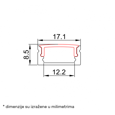 Super Slim Led profil nadgradni.