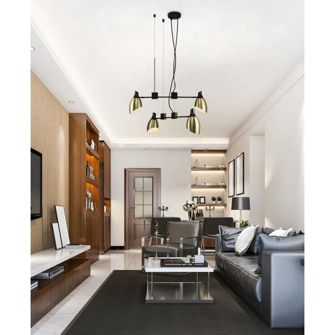 LUNA 111 LUSTER 4*E14 GOLD/BLACK
