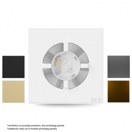 Ventilator prečnika 100 mm, kupuje se bez prednjeg panela.