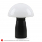 Stona lampa model HN2456-B/G sa crnim telom i belim abažurom.