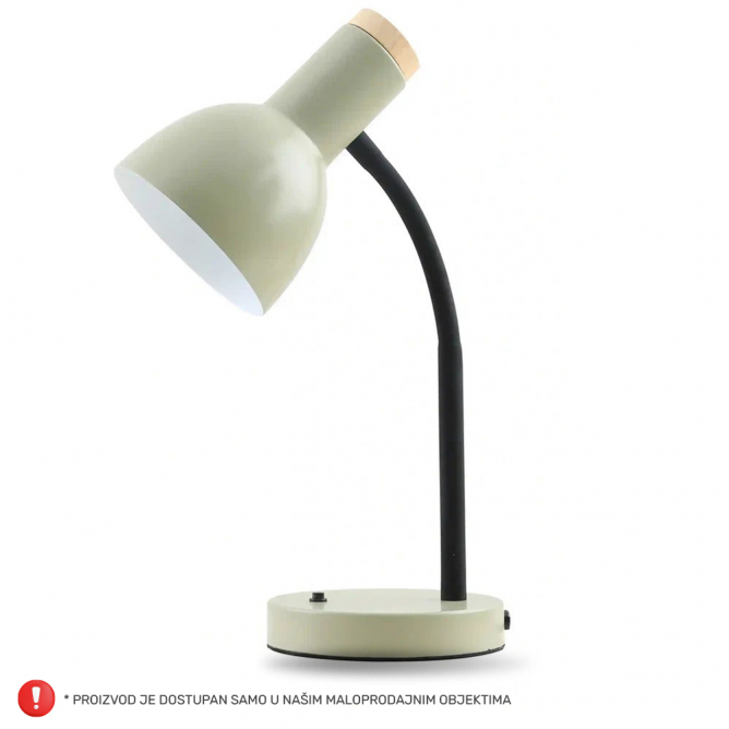 Stona lampa HN2593-452 u kombinaciji osnovne mat zelene boje, sa belim i crnim detaljima Stona lampa HN2593-452 u kombinaciji osnovne mat zelene boje, sa belim i crnim detaljima