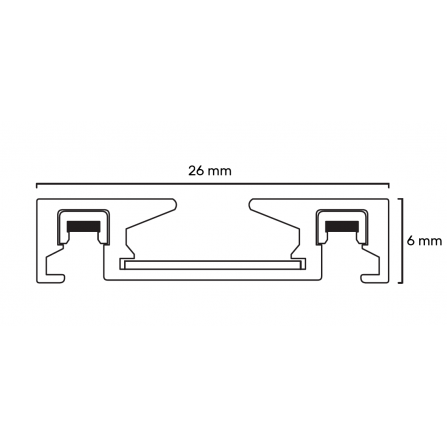 Magnetic slim šina za magnetnu šinsku rasvetu, bele boje, dužine 2 metra.