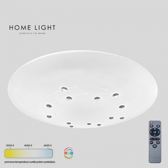LED plafonjera sa odabirom snage 22W/44W. Daljinska kontrola za promenu nijanse i boje svetla.