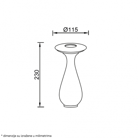 LED punjiva stona lampa - vaza, roze boje, snage 2.5W i temperature svetla 2700K