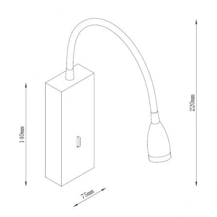 Minimalistička zidna LED lampa sa 3W snage pruža usmereno svetlo