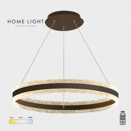 Elegantni LED luster snage 48W, crne boje, ima mogućnost promene svetla preko daljinske kontrole (3000, 4000, 6500K).