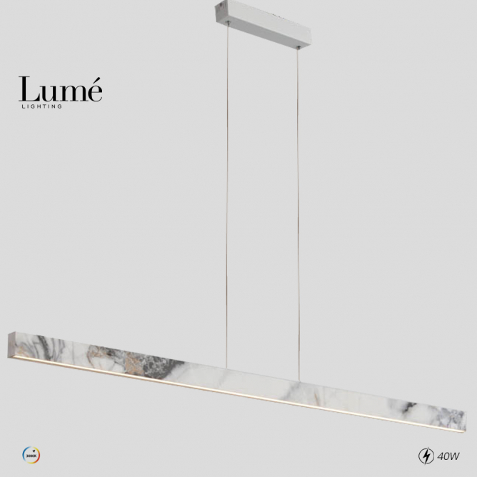 Luster iz Lumé kolekcije sa 40W snage i toplo belom nijansom svetla na 3000K