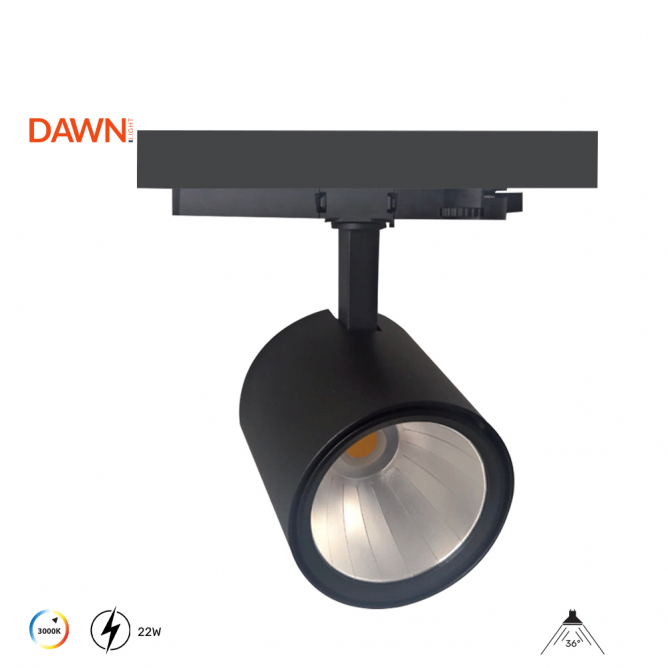 LED reflektor šinski crne boje, snaga 22W, toplo bela boja svetla LED reflektor šinski crne boje, snaga 22W, toplo bela boja svetla