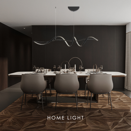 Elegantni LED luster, visilica snage 24W u crnoj boji, sa toplo belom bojom svetla