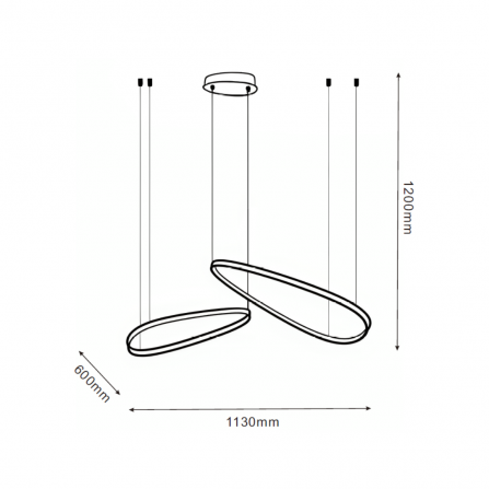 LED luster sa 48W snage i mogućnošću promene temperature svetla (3000/4000/6000K)