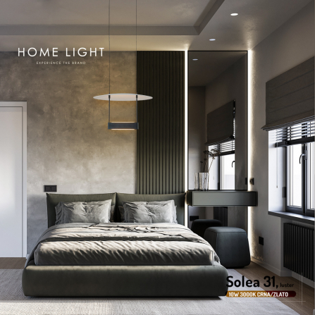 Elegantan LED luster, kombinacija crne i zlatne boje, idealan za dnevnu sobu. Snaga 10W i toplo belo svetlo.