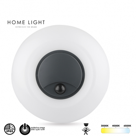 Okrugla LED lampa za zid ili plafon, sa CCT tehnologijom i PIR senzorom