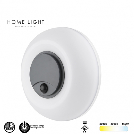 Okrugla LED lampa za zid ili plafon, sa CCT tehnologijom i PIR senzorom