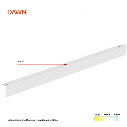 LED modul LT-T-020 1,5m CCT beli se postavlja na vrh svetiljke, okrenut ka plafonu