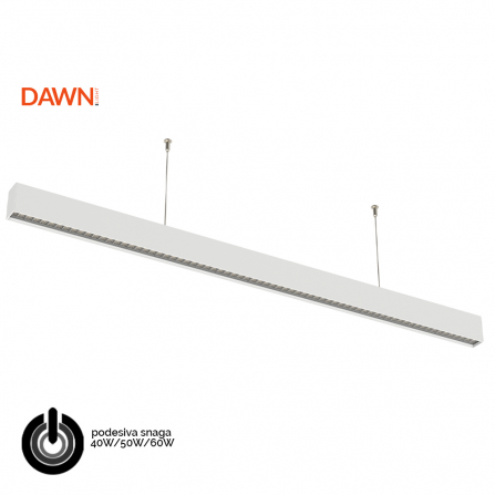 Linijska LED svetiljka dužine 1,5 metra u beloj boji, sa snagama od 40W, 50W i 60W.