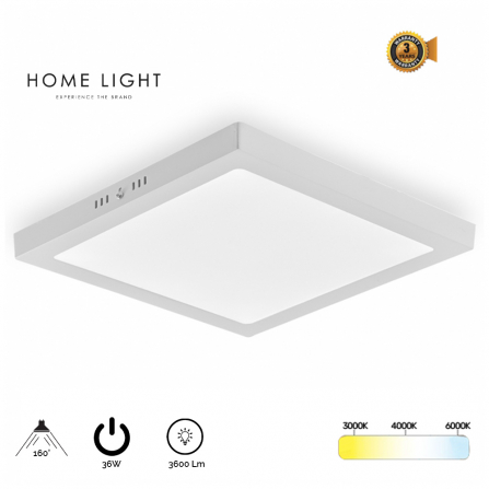 Nadgradni LED panel kvadratnog oblika, snage 36W sa hladno belom bojom svetla (6500K)