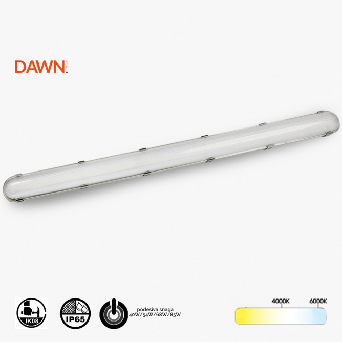 Vododiht LED svetiljka sa visokom IP65 zaštitom, dužine 1500 mm. Mogućnost promene snage i temperature svetla.