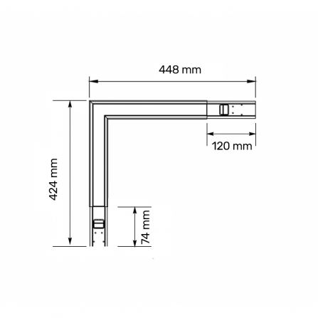 LED svetiljka u obliku slova "L" pod 90°, crne boje, sa snagama od 21W, 18W, 15W i 12W