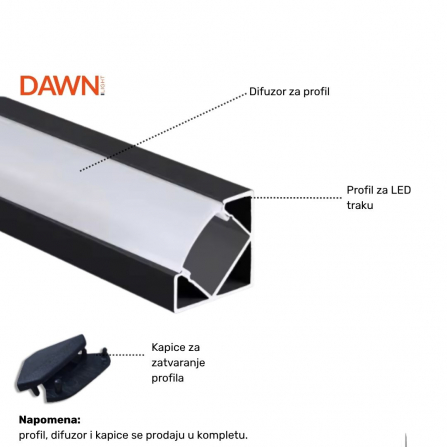 Ugaoni LED aluminijumski profil