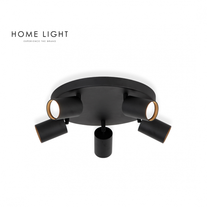 spot lampa sa 5*GU10 grla u crnoj boji spot lampa sa 5*GU10 grla u crnoj boji