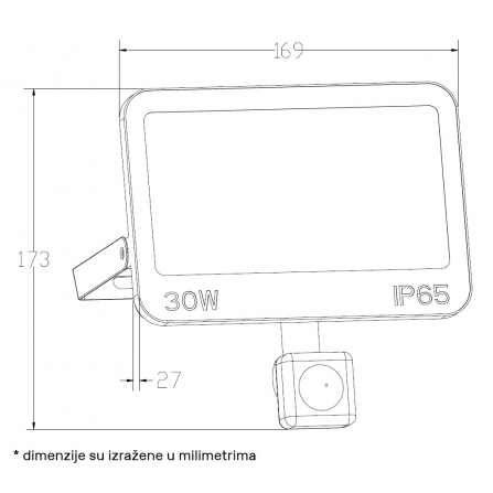 DAWN CCT LED reflektor sa senzorom GN-FL913S-30W