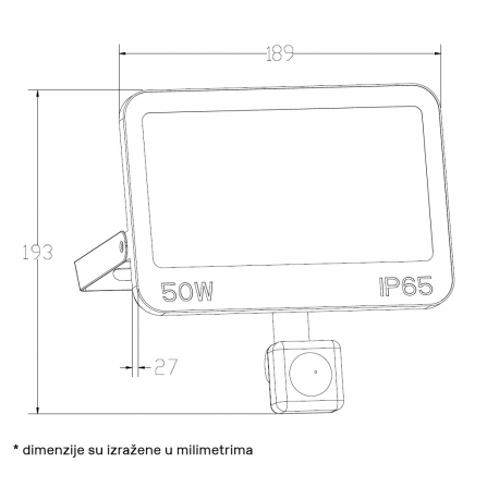 DAWN CCT LED reflektor sa senzorom, snage 50W u IP66 zaštiti