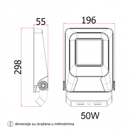 REFLEKTOR FL50W, snaga 50W, sa IP65 zaštitom