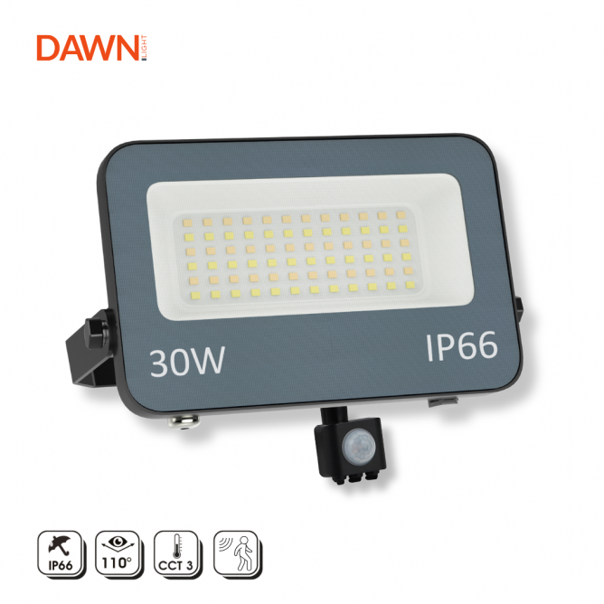 DAWN CCT LED reflektor sa senzorom GN-FL913S-30W