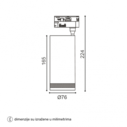 Moderan LED reflektor namenjen za profesionalno šinsko osvetljenje poslovnih i stambenih prostora