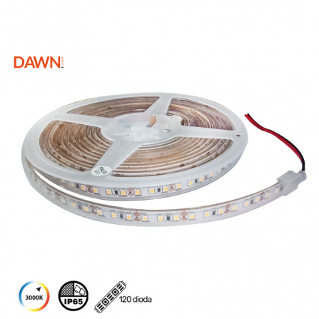LED traka na 12V, snage 12W, emituje toplo belo svetlo, u IP65 zaštiti