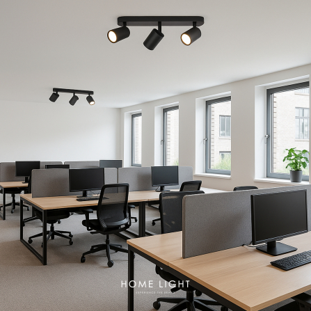 spot lampa sa 3*GU10 grla u crnoj boji