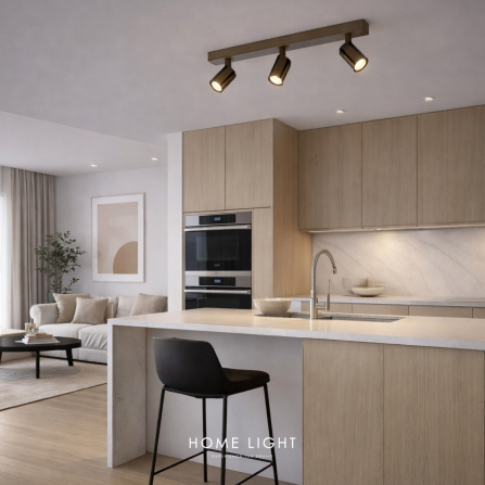 Plafonska spot svetiljka u boji bronze sa 3 reflektora, 3xGU10.