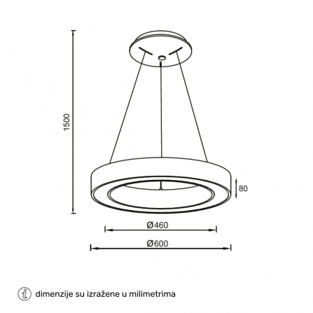 Visilica braon boje, snage 50W, sa dve boje svetla