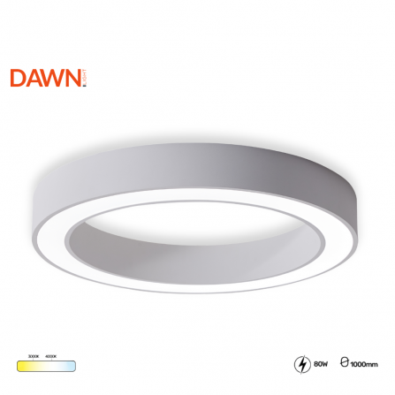 Plafonska svetiljka, bele boje, snage 80W, sa dve boje svetla