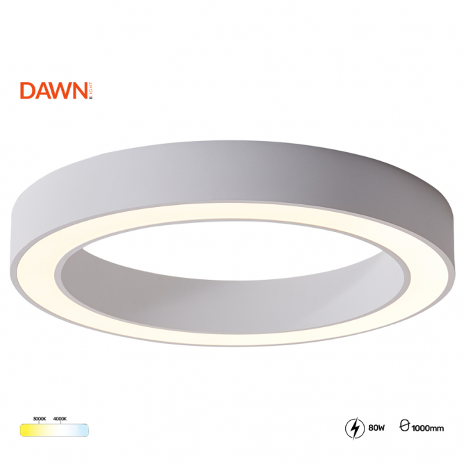 Plafonska svetiljka, bele boje, snage 80W, sa dve boje svetla